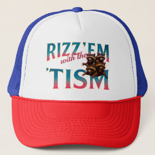 Boné Rizz Em Com O Tism Meme Autismo Guaxinim Engraçado