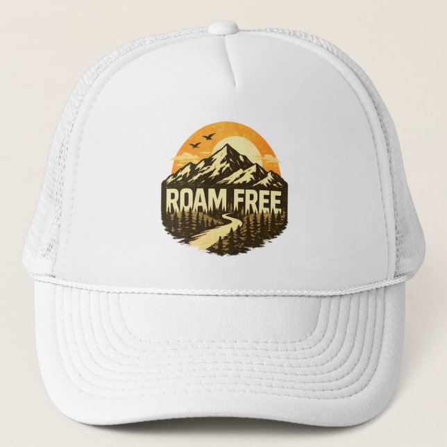 Boné Roam Free Vintage Mountain Adventure Outdoor (Frente)