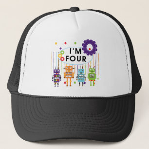 Boné Robô 4º aniversário Camisetas e presentes