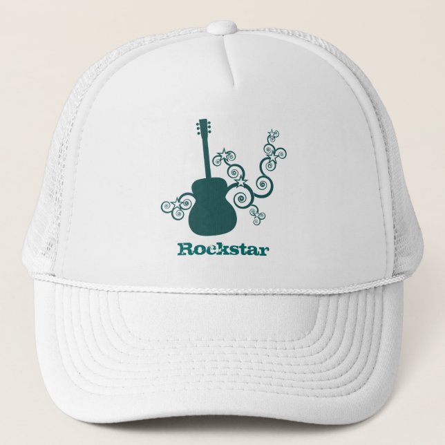 Boné Rockstar Guitar Hat, Dark Teal (Frente)