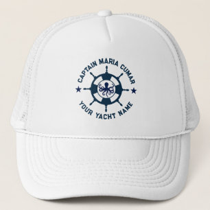 Boné Roda de Barco Náutico Azul Branco Vintage Polvo