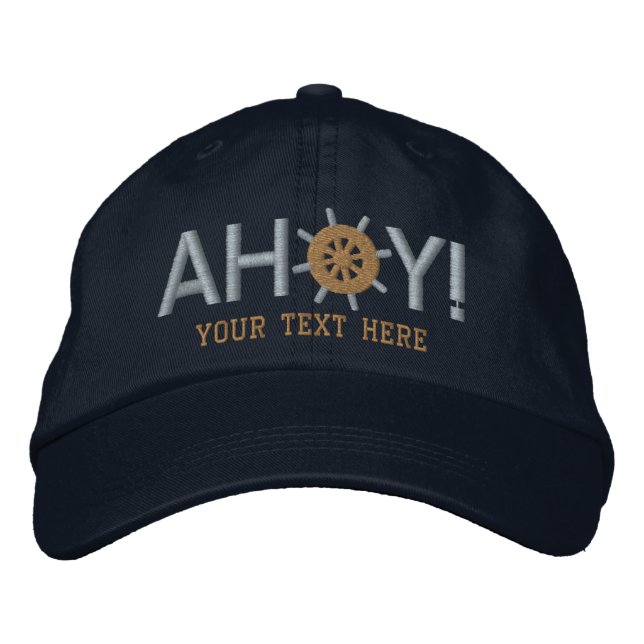Boné Roda do Capitão de Navios Ahoy Personalizada (Frente)