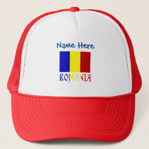 Boné Romênia Bandeira Romena Azul Personalizada