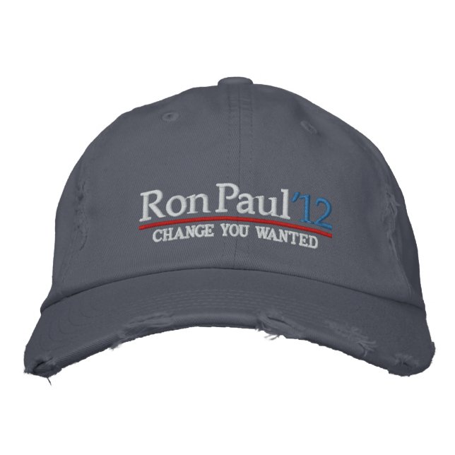Boné Ron Paul 2012 - Chapéus Bordados Personalizáveis (Frente)