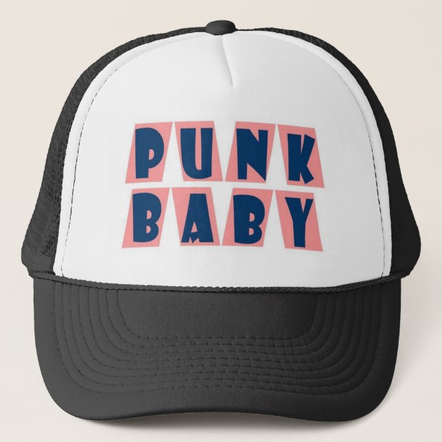 Boné rosa de bebê do punk (Frente)