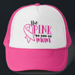 Boné Rosa De Consciência Do Cancer Da Mama Para Minha M<br><div class="desc">Este design de conscientização do cancer mama mostra o texto "o rosa é para minha mãe" na tipografia moderna, preta e rosa, acentuada com uma fita rosa. #câncer de mama #conhecimento do câncer de mama #cancer #consciência #pinkribbon #mãe #mãe #mãe #mamãe #outubro #moderno #na moda #moda #estilo #moda #roupa #roupa...</div>