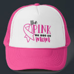 Boné Rosa De Consciência Do Cancer Da Mama Para Minha M<br><div class="desc">Este design de conscientização do cancer mama mostra o texto "o rosa é para minha mãe" na tipografia moderna, preta e rosa, acentuada com uma fita rosa. #câncer de mama #conhecimento do câncer de mama #cancer #consciência #pinkribbon #mãe #mãe #mãe #mamãe #outubro #moderno #na moda #moda #estilo #moda #roupa #roupa...</div>