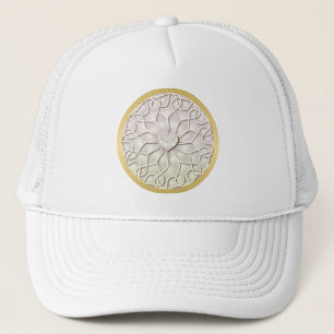 Boné Rosa Geométrico Dourado Padrão de Coração de AMOR