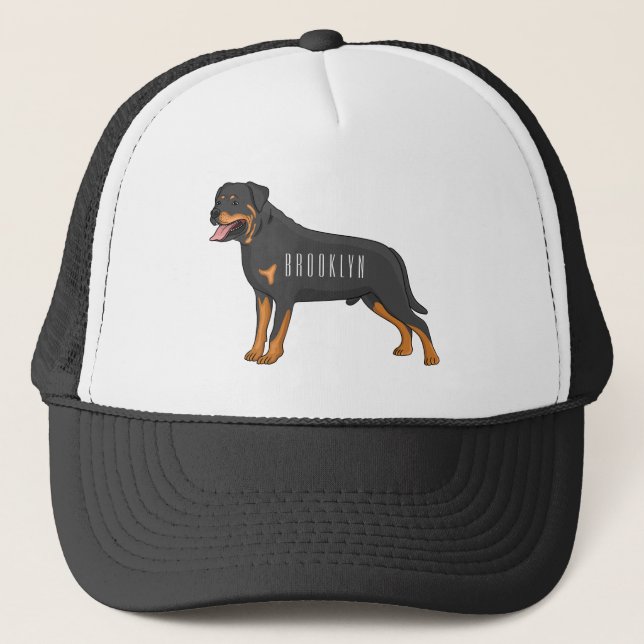 Boné Rottweiler dog cartoon illustration (Frente)