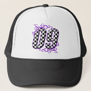 Boné roxo do número 09 da auto competência