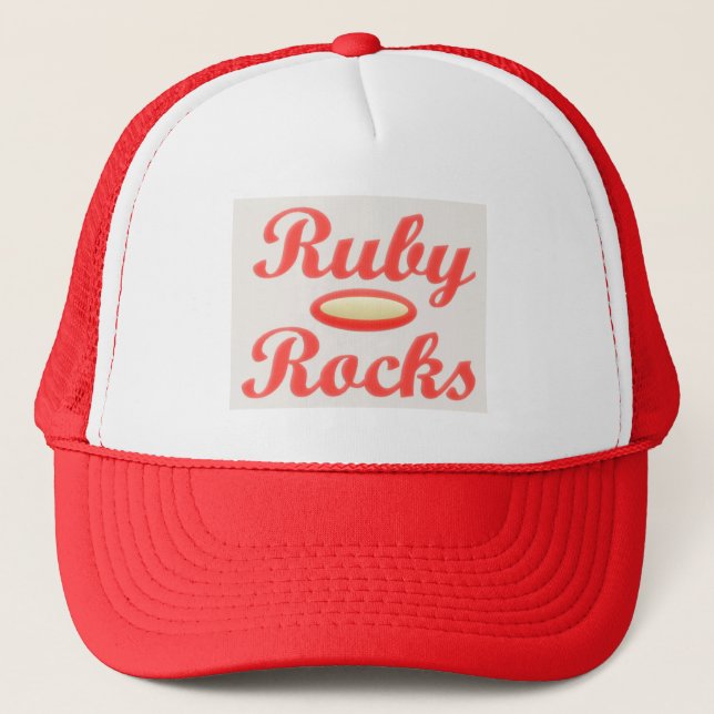 Boné Ruby Rocks design red e mellow creme (Frente)