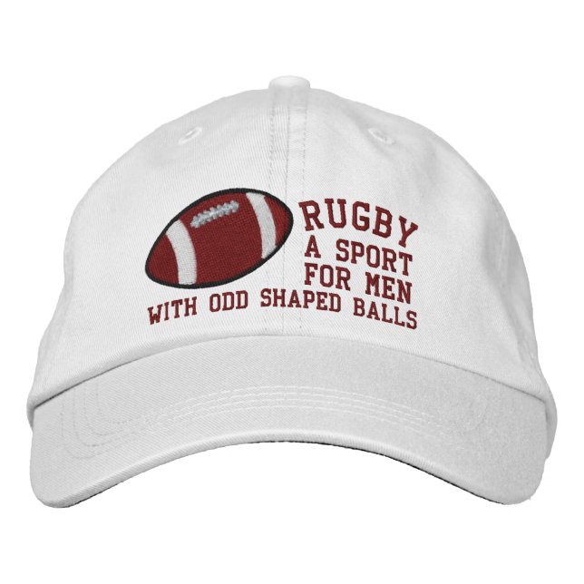 Boné Rugby Um Esporte Para Homens Com Bolas De Formato  (Frente)