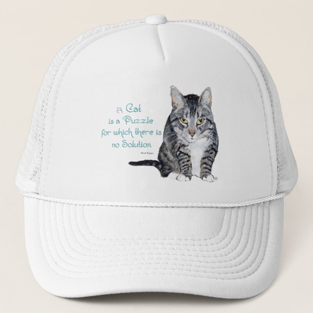 Boné Sabedoria Cat - Um Gato é um Quebra-cabeça (Frente)