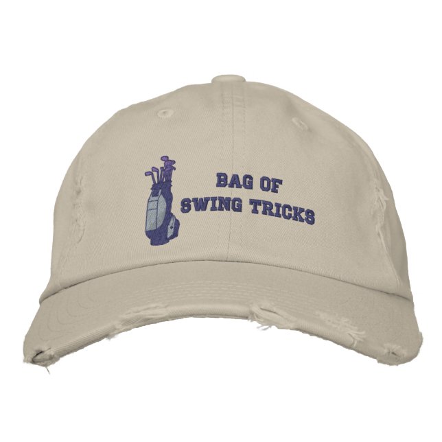 Boné Saco De Truques De Swing Humor Com Pistas De Golfe (Frente)