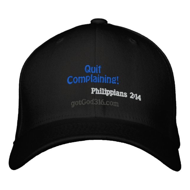 Boné Sai da Reclamação! gotGod316.com Phil 2:14 Wool (Frente)