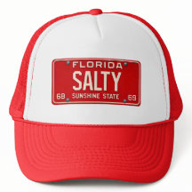 Salty 1969 | Placa de Licença Retro Vermelha da Fl