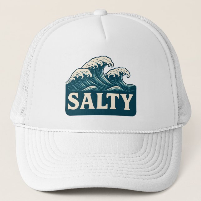 Boné Salty Life Teal Blue Surf Beach Waves Graphic  (Frente)