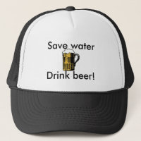 Salvar a água, cerveja da bebida! chapéu