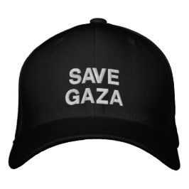 Boné Salvar Gaza - texto personalizado branco preto