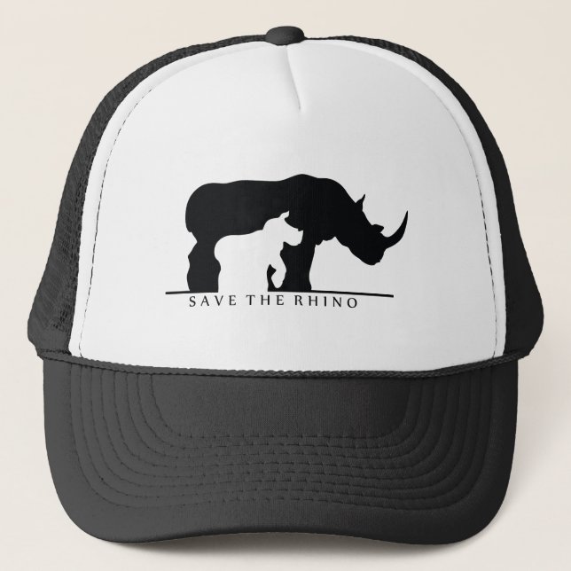 Boné Salvar o Rhino (branco). (Frente)