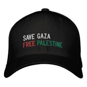 Boné Salve Gaza Liberdade Palestina branco vermelho ver
