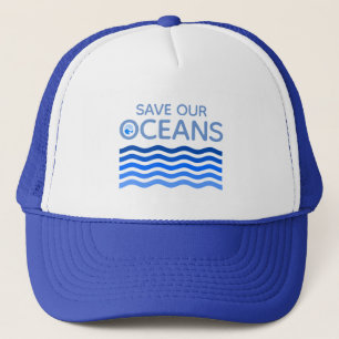 Boné Salve Nossos Oceanos Terra Estilizada Ondas