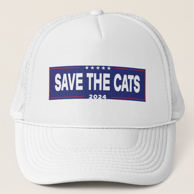 Boné Salve o Chapéu do Caminhoneiro dos Gatos (Frente)