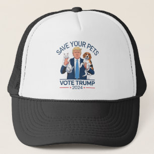 Boné Salve Seus Animais Vote no Trump Citação da Eleiçã