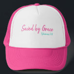 Boné Salvo por Grace Ephesianos 2:8<br><div class="desc">Aproveite! Amém! Várias cores para escolher. Homens,  Mulheres,  Crianças E Bebês Oferecidos.</div>