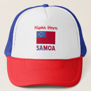 Boné Samoa e Bandeira de Samoa Vermelha Personalização