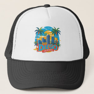 Boné San Diego California Skyline-Modern Cityscape Art