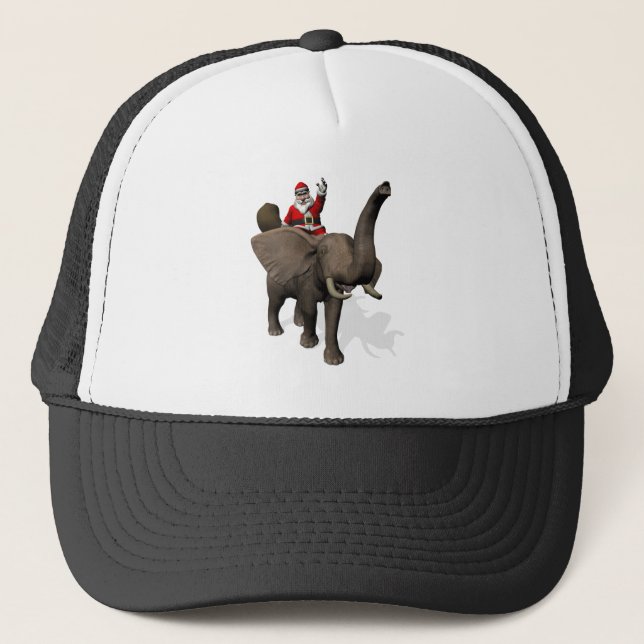 Boné Santa Claus Andando Em Elefante (Frente)