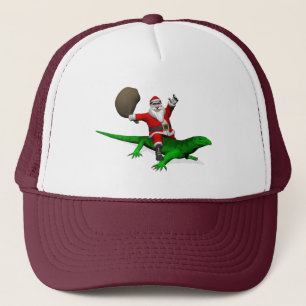 Boné Santa Claus Riding Green Lizard