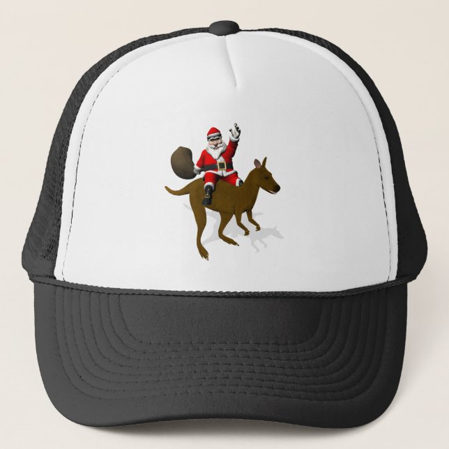 Boné Santa Claus Riding On Kangaroo (Frente)