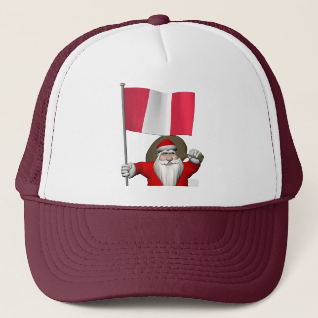 Boné Santa Claus With Ensign Of Peru (Frente)