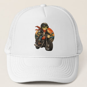 Boné Sapo de Motociclista Retro Andando de Motocicleta