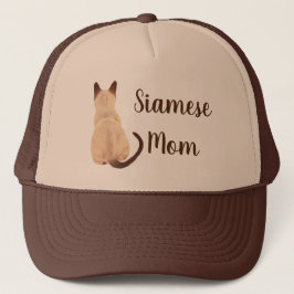 Boné Sasha Siamese Cat Mãe Gatinho Olhando Para Fora De