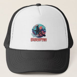 Boné Sasqwitch Pé Grande Vassoura de Bruxa Gato Preto L