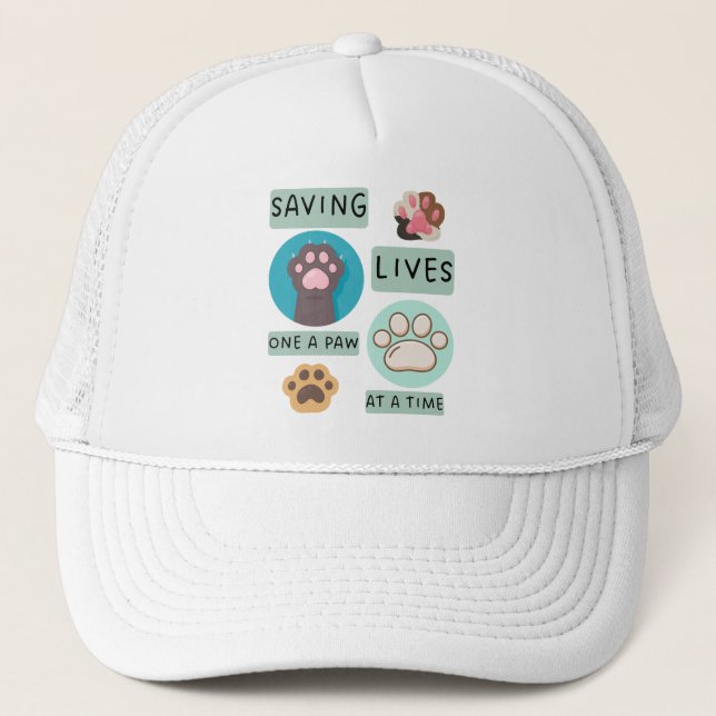 Boné Saving Lives One Paw At A Time – Vet Animal Design (Frente)