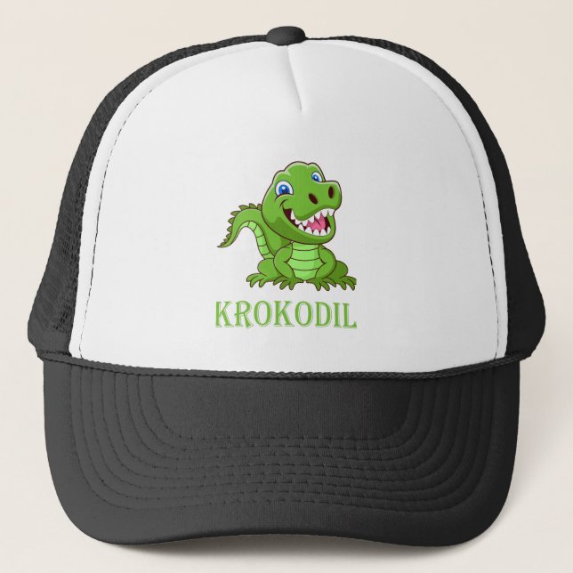 Boné schwarz weiß grün Krokodil (Frente)