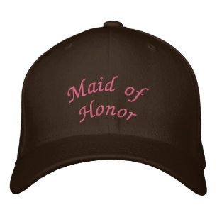 Boné Script de Madrinha de casamento KRW rosa e castanh