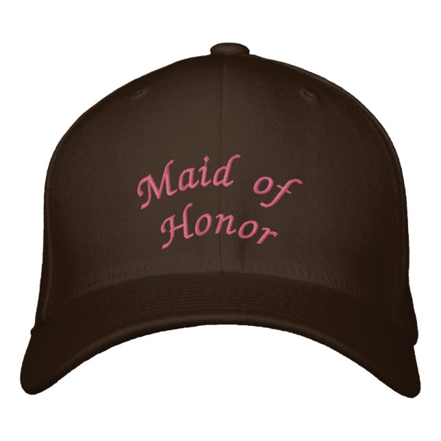 Boné Script de Madrinha de casamento KRW rosa e castanh (Frente)