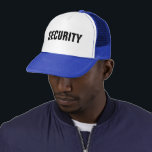 Boné Segurança personalizada e elegante do Modelo único<br><div class="desc">Modelo Elegante Azul Branco E Real Cria Seu Próprio Logotipo De Imagem De Upload Foto Foto Trucker Security Hat.</div>
