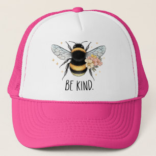 Boné Seja Amável Design Floral Fofo de Abelha Inspirado