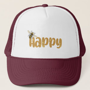 Boné Seja Feliz Natureza Mel Abelhas Design Hat Honeyco