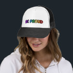 Boné Seja Orgulho gay LGBT orgulhoso<br><div class="desc">Seja orgulhoso: uma mensagem positiva e animadora escrita em cores do arco-íris.</div>