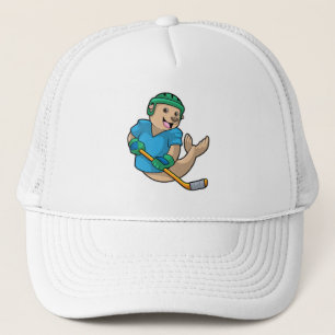 Boné Selo no hóquei no gelo com vaso de hóquei no gelo