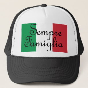Boné Sempre Famiglia e cores da bandeira italiana