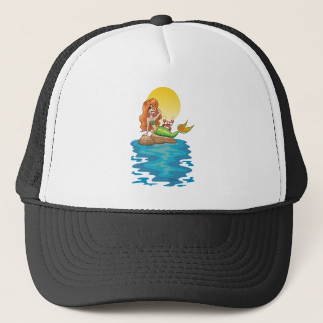 Boné Sereia nas Rochas com Amigo sob Lua Amarela (Frente)