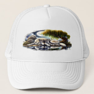 Boné Serenidade Lua Um Lobo Desmoronante